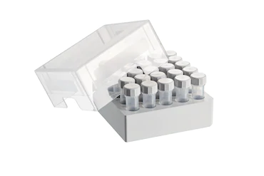 艾本德儲存盒 5 × 5, 可放置 25  個螺旋蓋管，5  mL，2  件，高 76  mm，3  英寸，聚丙烯材料，可耐受最低 -86  °C，可高溫高壓滅菌，帶蓋子并具有數字字母標識